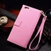 iPhone 6 6s 4.7 - H Pattern Clip PU Flip Standard Phone Protective Cover Case with Hand Strap - Pink